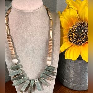 NWT Southern Living Amazonite Turquoise Necklace #JW3